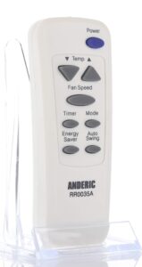 anderic rr0035a ac remote control - replaces many lg, ge, goldstar, hampton bay, kenmore, and zenith air conditioner transmitters - no programming needed - rr0035a
