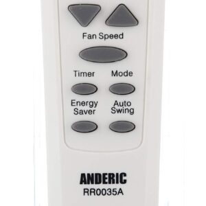 Anderic RR0035A AC Remote Control - Replaces Many LG, GE, Goldstar, Hampton Bay, Kenmore, and Zenith Air Conditioner Transmitters - No Programming Needed - RR0035A