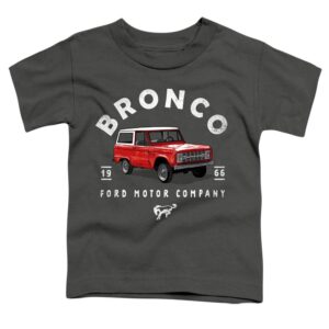ford bronco bronco illustrated unisex toddler t shirt for boys and girls, medium (3t) charcoal