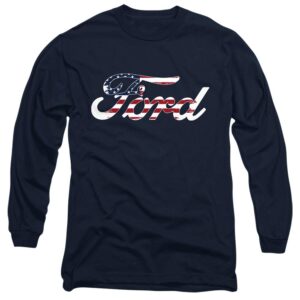 ford flag logo unisex adult long-sleeve t shirt for men and women, large