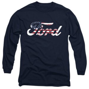 Ford Flag Logo Unisex Adult Long-Sleeve T Shirt for Men and Women, Large