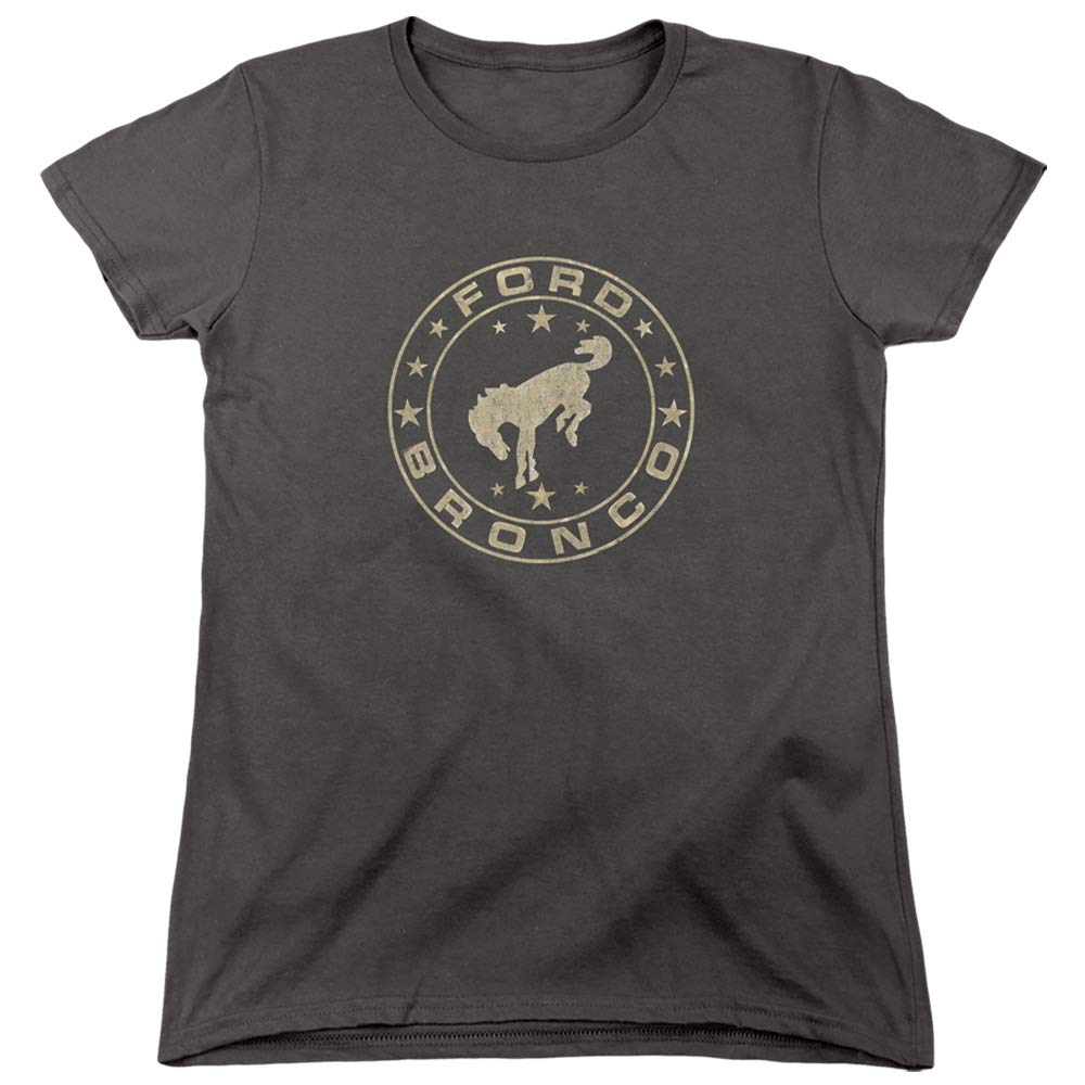 Ford Bronco Vintage Star Bronco Women's T Shirt, Medium Charcoal