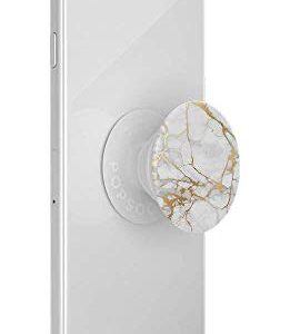 PopSockets Phone Grip with Expanding Kickstand, Marble PopGrip - Gold Lutz Marble