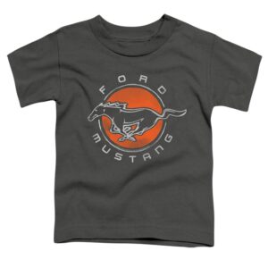 Ford Mustang Mustang Circle Unisex Toddler T Shirt for Boys and Girls, Medium (3T) Charcoal