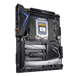 GIGABYTE TRX40 DESIGNARE (sTRX/AMD/TRX40/Direct 16+3 Phase VRM/Fins-Array Heatsink/Gen 4 AIC with 4 Extra M.2/ XL-ATX/Motherboard)