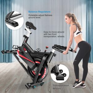 RELIFE REBUILD YOUR LIFE Exercise Bike Indoor Cycling Bike Fitness Stationary All-inclusive Flywheel Bicycle with Resistance for Gym Home Cardio Workout Machine Training New Version