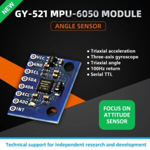 DaFuRui 5Pack GY-521 MPU-6050 Module 6 DOF 3 Axis Accelerometer Gyroscope Sensor Module 16 Bit AD Converter Data Output IIC I2C Compatible for Arduino