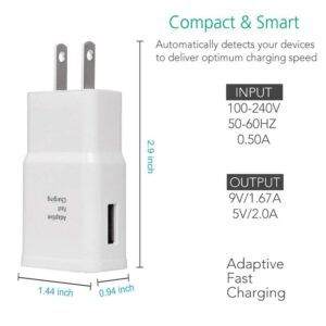 Samsung Adaptive Fast Charging Adapter Quick Charge Charging Block Wall Charger Plug Compatible with Samsung Galaxy S24/S24+/S23/S23+/S22/S22+/S21/S20/S10/S10+/S10e/S9/S9+/S8/S8Plus/Edge/Active/Note