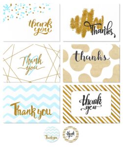 east pearl thank you cards set of 48 with envelopes and stickers