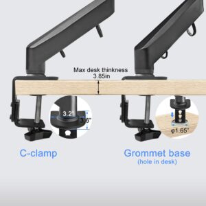 Suptek Monitor Mount Gas Spring Monitor Arm Desk Mount Fully Adjustable Fits 17 20 22 23 24 26 27 inch Monitors Weight Capacity up to 13.2 lbs