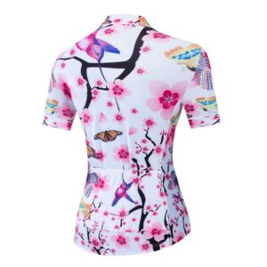 JPOJPO Women's Cycling Jersey Short Sleeve Bike Shirt Half Zipper Road Bicycle Biking Tops CF3