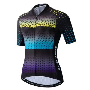 summer cycling jerseys women, polyester shirts breathable quick dry mtb jerseys outdoor sportswear girl bicycle tops