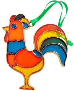 rooster ornament colorful christmas tree holiday home decoration gift