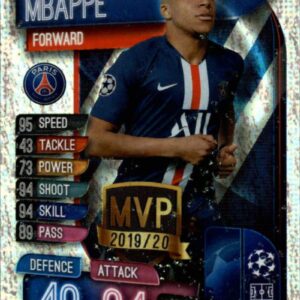 2019-20 Topps UEFA Champions League Match Attax Club MVPs #C PSG Kylian Mbappe PARIS SAINT-GERMAIN Official Futbol Soccer Trading Card Game Playing Card