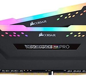 Corsair VENGEANCE RGB PRO DDR4 32GB (2x16GB) 3200MHz CL16 Intel XMP 2.0 iCUE Compatible Computer Memory - Black (CMW32GX4M2E3200C16)