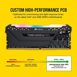 Corsair VENGEANCE RGB PRO DDR4 32GB (2x16GB) 3200MHz CL16 Intel XMP 2.0 iCUE Compatible Computer Memory - Black (CMW32GX4M2E3200C16)