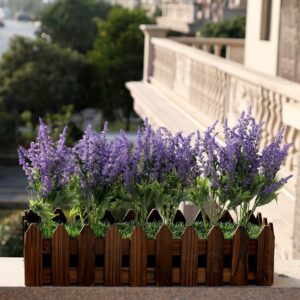 Grand Verde Lavender Artificial Flower Plants Faux Purple Bouquets Real-Touch DIY Home Decor Garden Patio Balcony Wedding Decoration, Bulk 8pcs