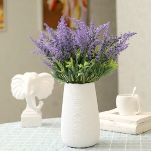 Grand Verde Lavender Artificial Flower Plants Faux Purple Bouquets Real-Touch DIY Home Decor Garden Patio Balcony Wedding Decoration, Bulk 8pcs