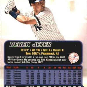 2001 Ultra #2 Derek Jeter MLB Baseball Trading Card