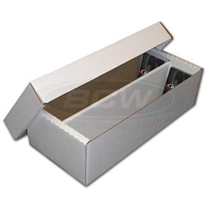 bcw 1600-count 2-row shoe storage box for trading cards | 200 lb. test strength | (3-pack)