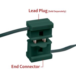 Holiday Christmas Lighting Outlet Female Green Slip Plug, Zip Plug, Vampire Plug, Gilbert Plug, 25 Pack (SPT-1)