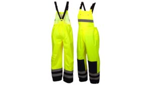 pyramex rrwb3110l pu/poly hi vis bib pants - size large