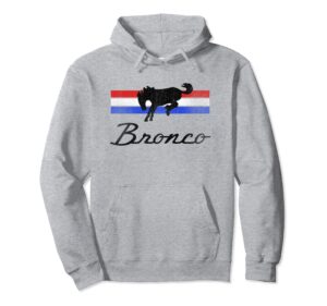 ford bronco logo stripes pullover hoodie