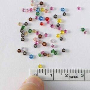 Glass Beads 2mm Tiny Seed Beads for Jewelry Making Approx 7200pcs(12colors/Pack 600pcs/color) (Multicolor)