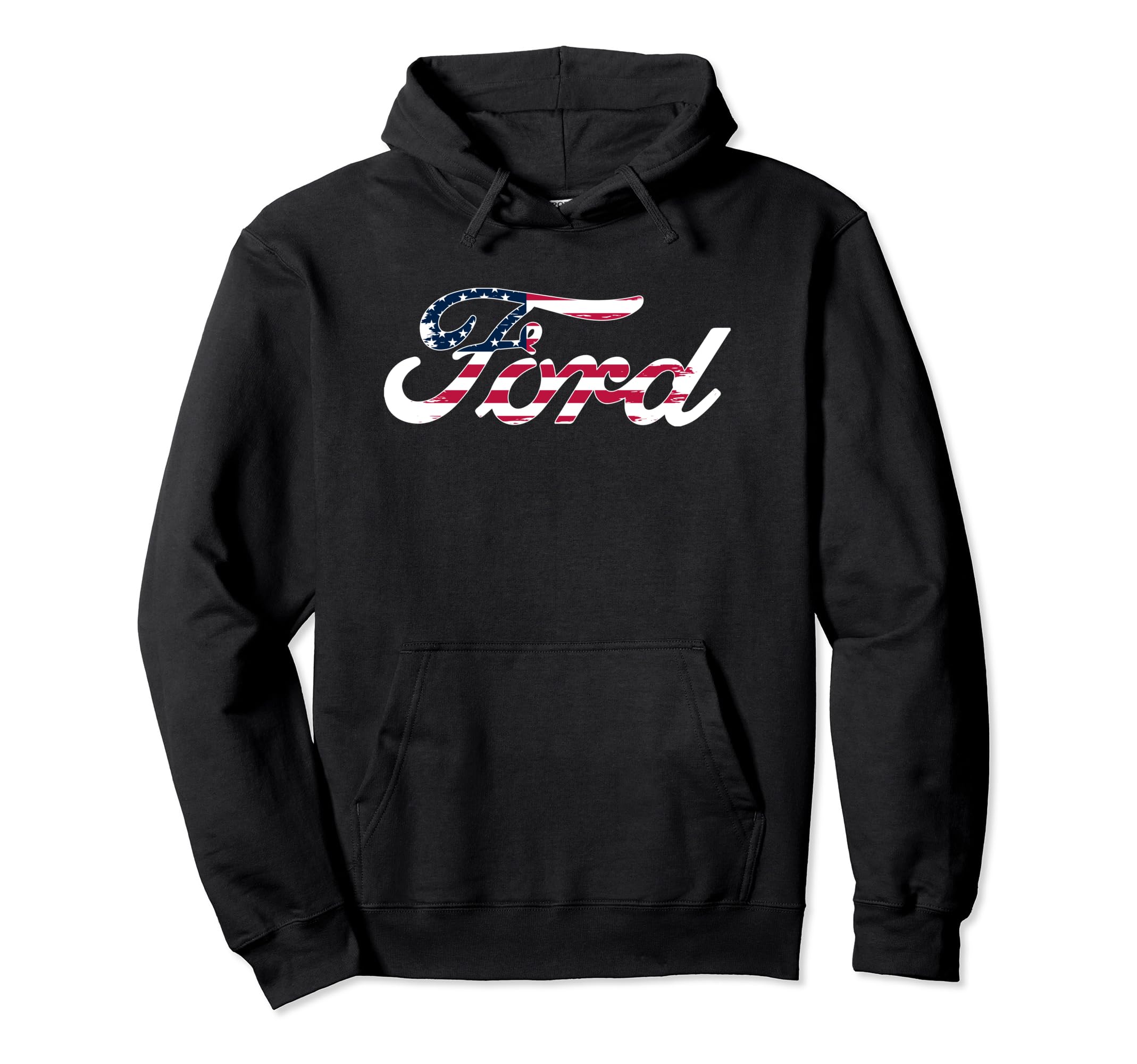 Ford Script American Flag Logo Pullover Hoodie