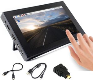 7inch hdmi lcd (h) (with case) capacitive touch screen 1024x600 ips display monitor with toughened glass cover support all raspberry pi 4b/3b+/3b/2b/zero/jetson nano/banana pi/windows 10/8/7