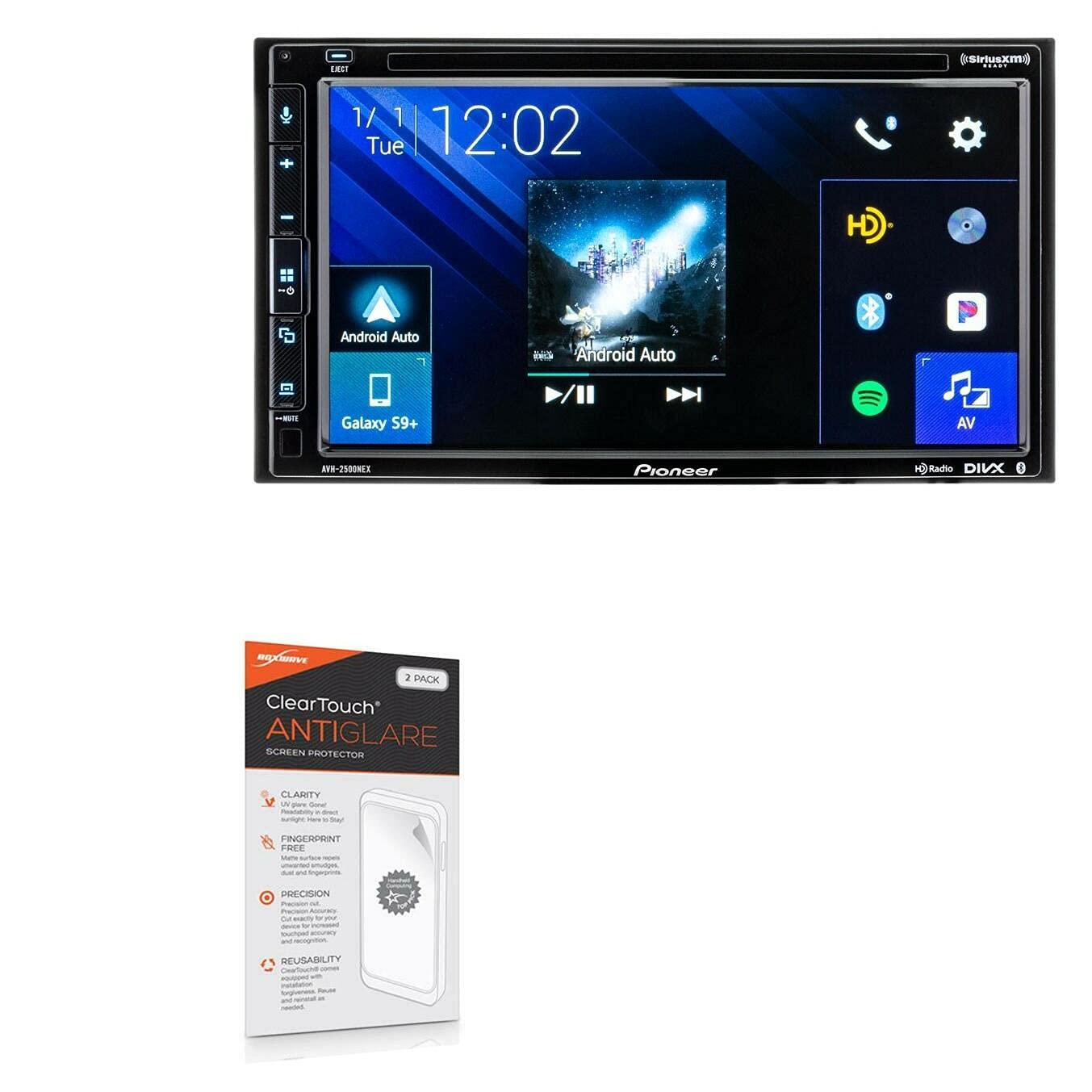 BoxWave Screen Protector Compatible with Pioneer AVH-2500NEX - ClearTouch Anti-Glare (2-Pack), Anti-Fingerprint Matte Film Skin for Pioneer AVH-2500NEX