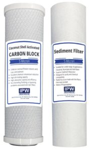 ipw industries inc. reverse osmosis (ro) 10" replacement filter kit (sediment, carbon)