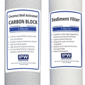 IPW Industries Inc. Reverse Osmosis (RO) 10" Replacement Filter Kit (Sediment, Carbon)