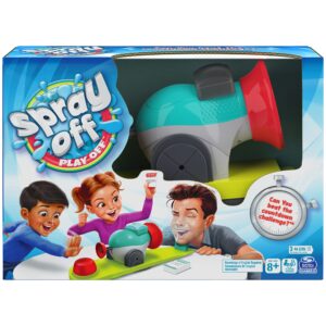 spray off play off, water splashing challenge indoor/outdoor backyard camping funny prank board game summer toy, for families and kids ages 8 and up