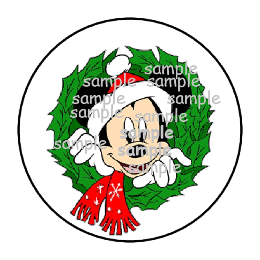 30 Mickey Christmas Stickers, Envelope Seals, Labels