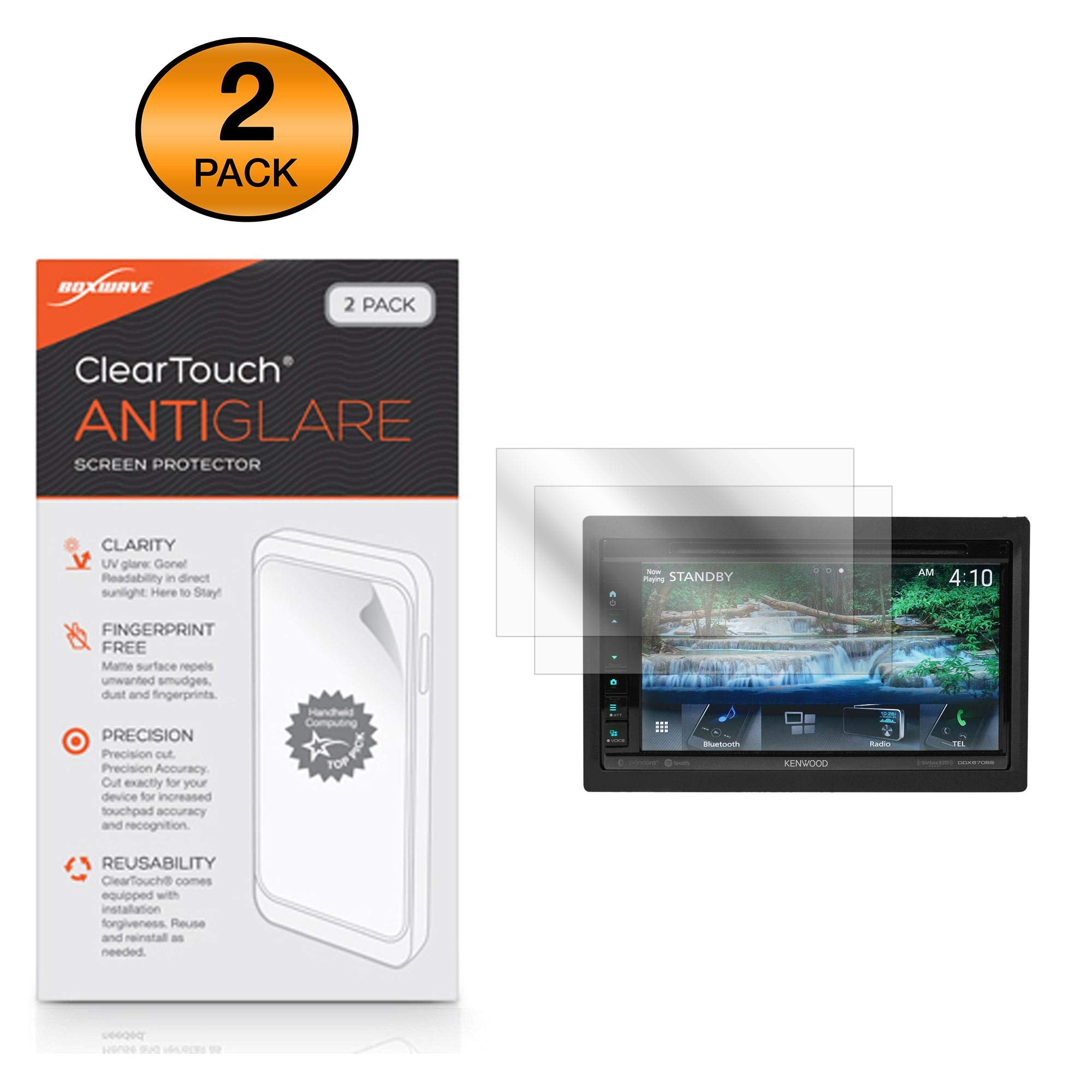 BoxWave Screen Protector Compatible with Kenwood DDX6706S - ClearTouch Anti-Glare (2-Pack), Anti-Fingerprint Matte Film Skin for Kenwood DDX6706S