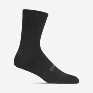 giro hrc+ grip unisex adult training & racing cycling crew socks - black/charcoal (2021), large