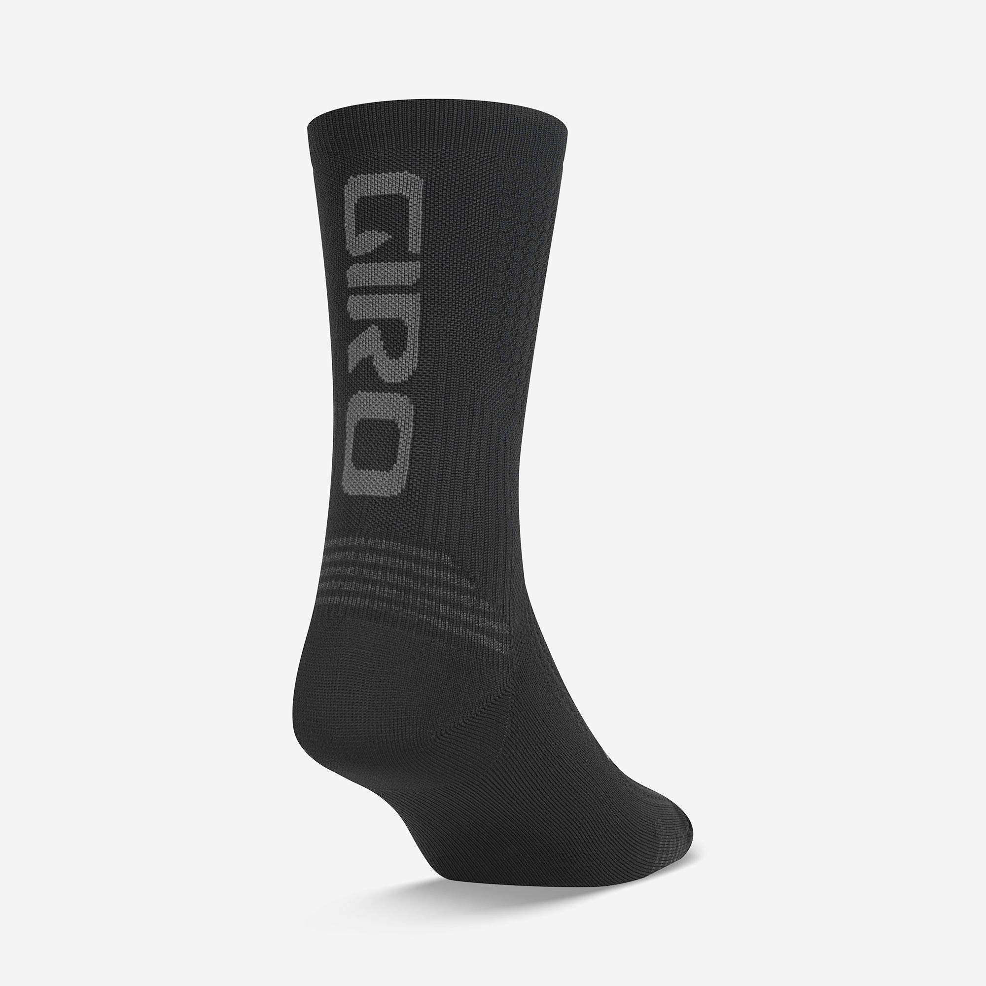 Giro HRc+ Grip Unisex Adult Training & Racing Cycling Crew Socks - Black/Charcoal (2021), Large