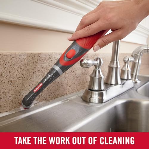 Rubbermaid Reveal Power Scrubber with Multi-Purpose & Grout Head, Cordless Electric Battery Powered Scrub Brush, Water Resistant, for Home/Kitchen/Bathroom/Grout/Tile/Shower/Tub