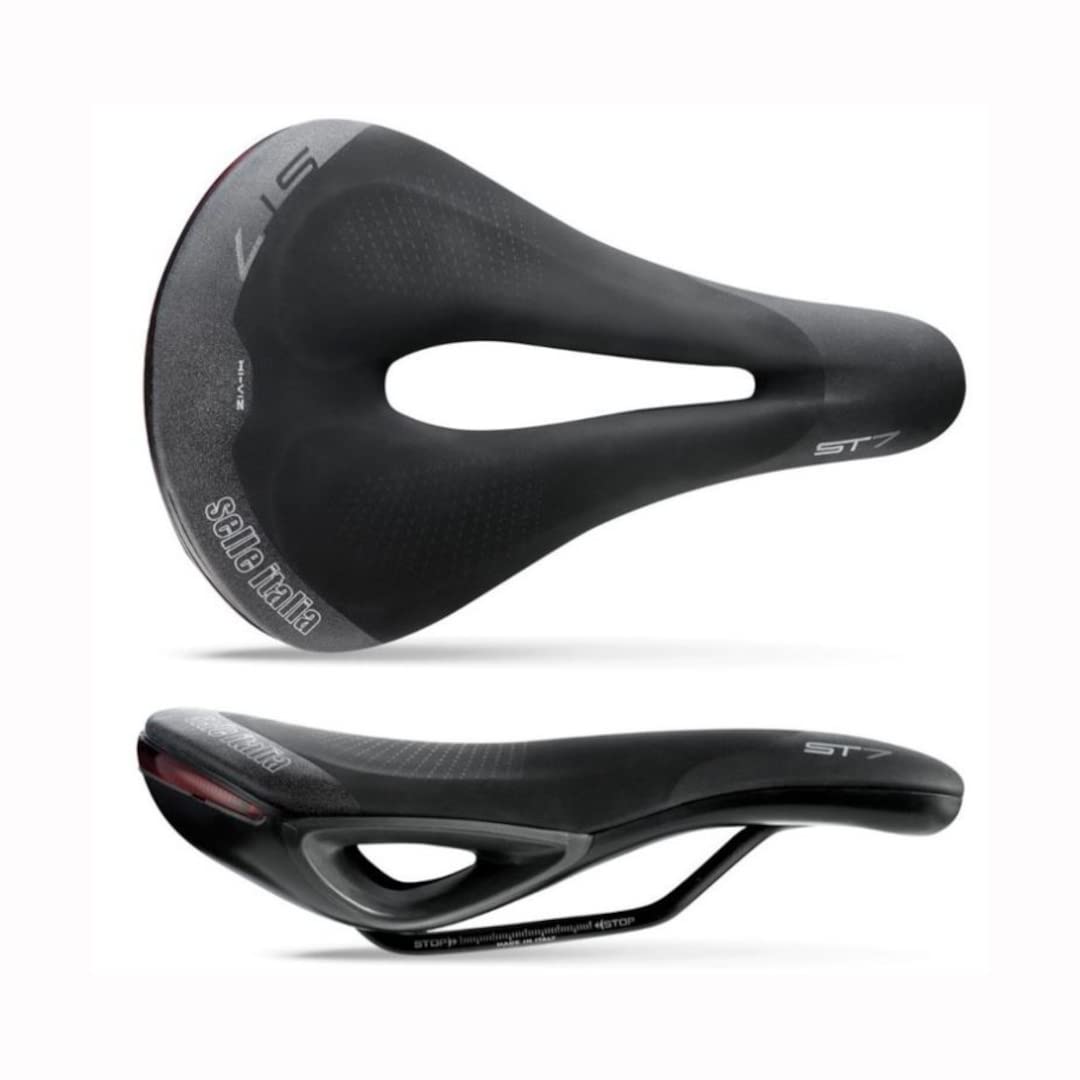 Selle Italia, ST 7 Vision Superflow, Saddle, 250 x 165mm, Unisex, 395g, Black/Hi-Viz (093L801MEC001)