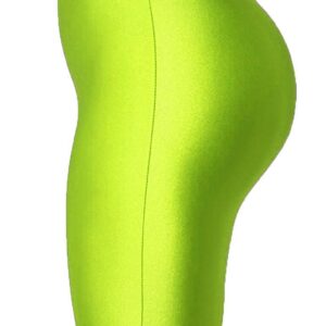 PESION Bike Shorts Women - Active Biker Yoga Shorts, Neon Green XX-Large