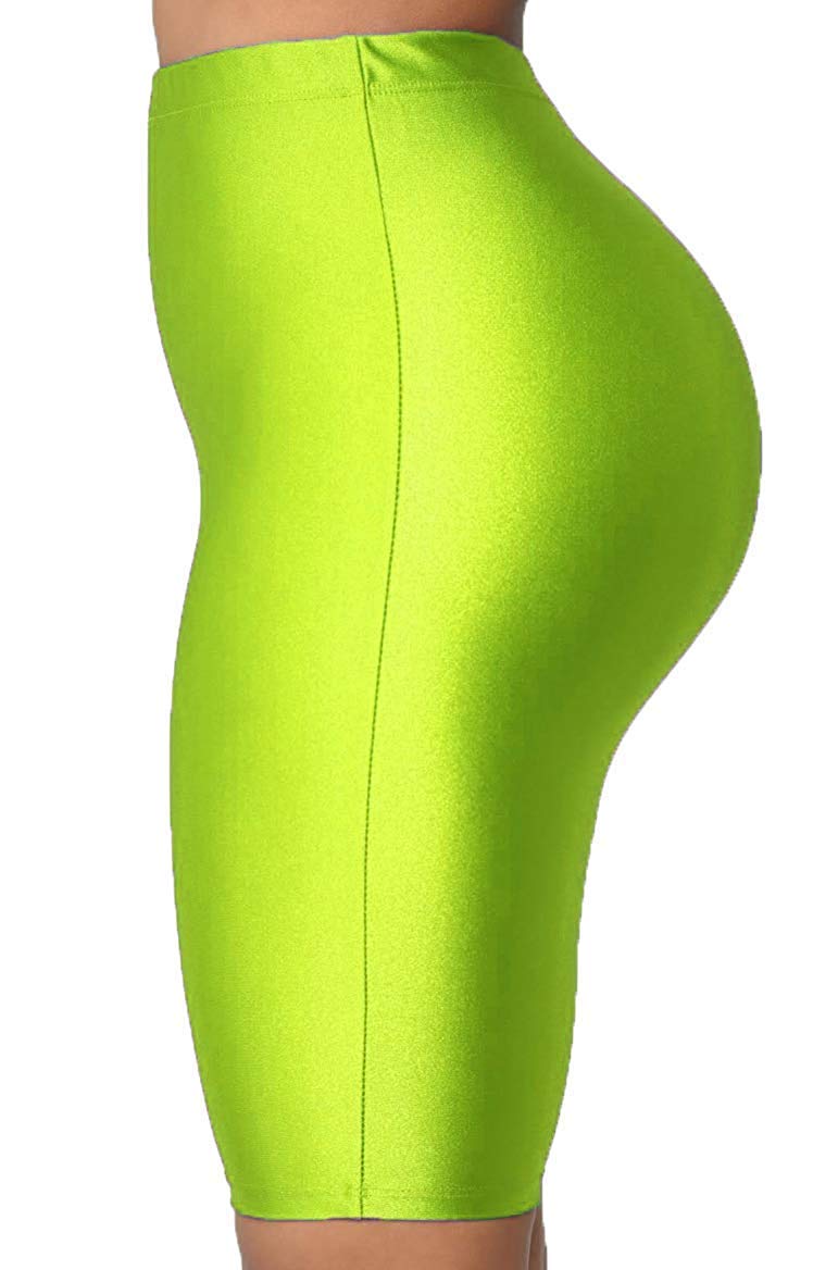 PESION Bike Shorts Women - Active Biker Yoga Shorts, Neon Green XX-Large