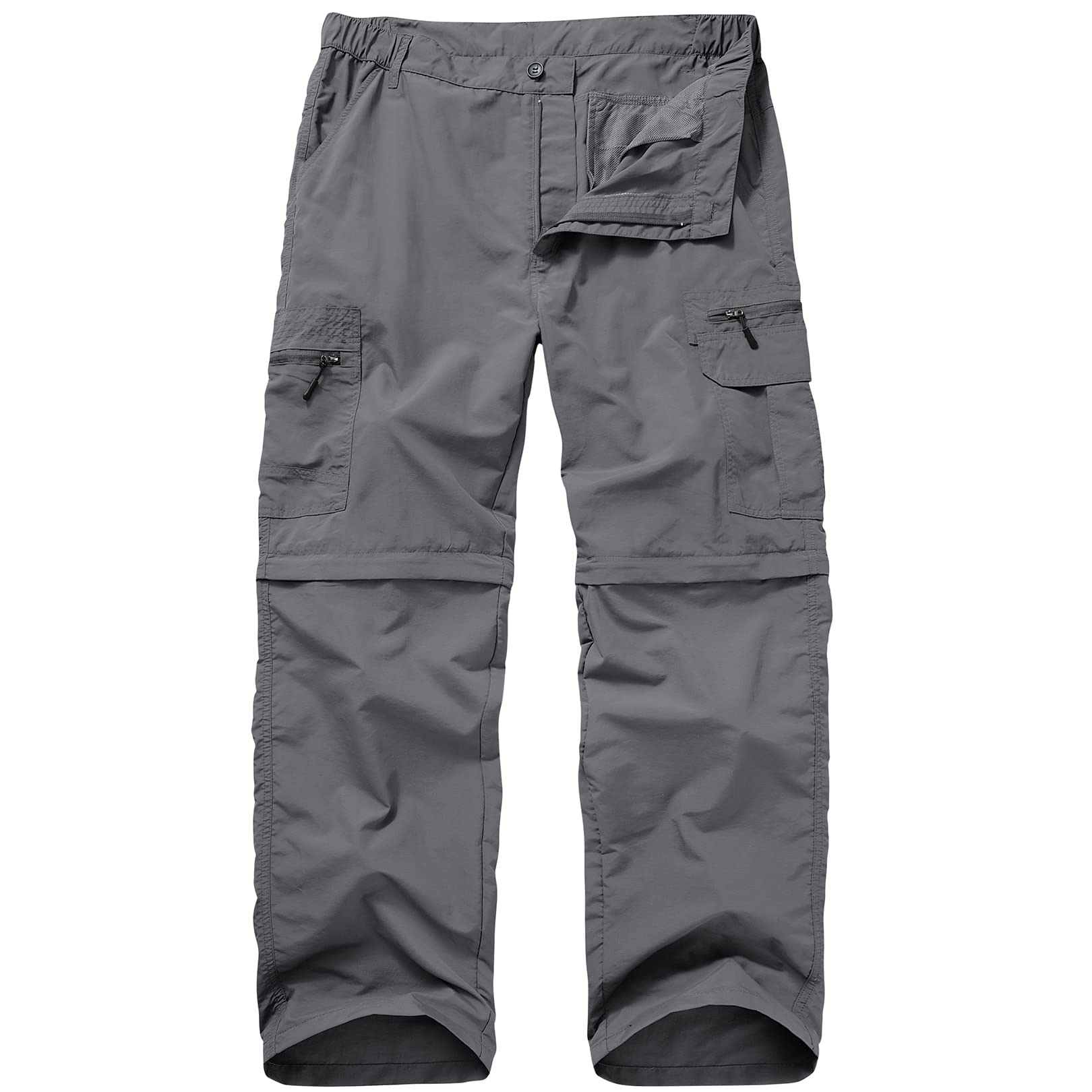 Mens Hiking Pants Convertible boy Scout Zip Off Shorts Lightweight Quick Dry Breathable Fishing Safari Pants,6101,Grey,40