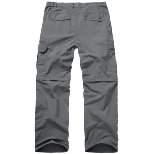 Mens Hiking Pants Convertible boy Scout Zip Off Shorts Lightweight Quick Dry Breathable Fishing Safari Pants,6101,Grey,40