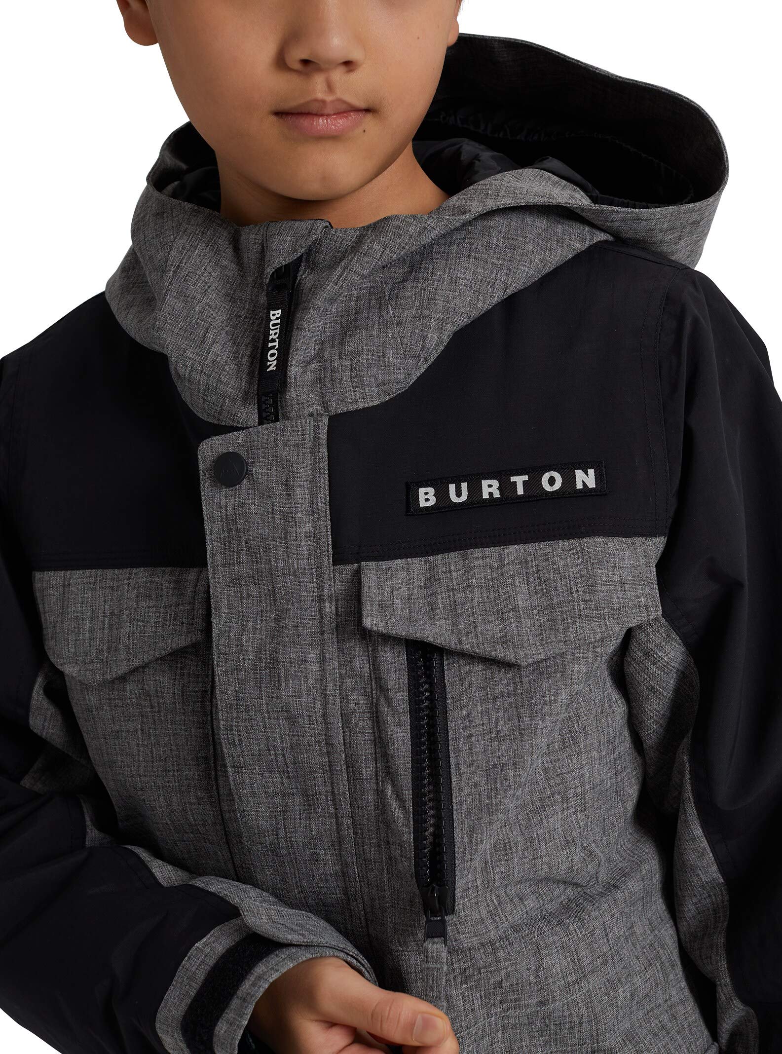 Burton Boys Covert Jacket, Heather Bog/True Black New, X-Small