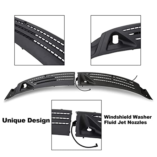 7BLACKSMITHS Windshield Wiper Cowl Cover Panel Compatible With 2004-2008 Ford F150 Outer Wiper Cowl Vent Grille Front Left & Right 2Pcs 4L3Z-15022A69-AA & 4L3Z-15022A68-BA