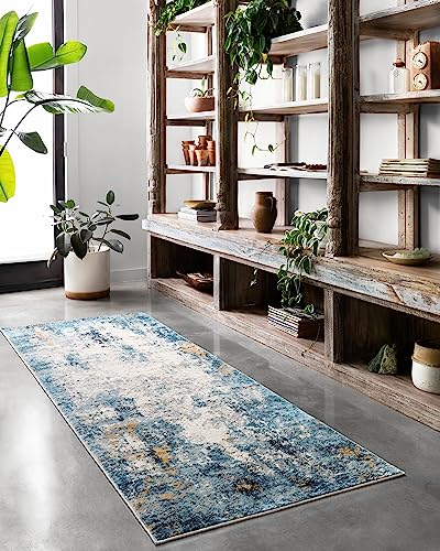 Loloi II Alchemy Collection ALC-05 Denim/Ivory, Contemporary 6'-7" x 9'-2" Area Rug