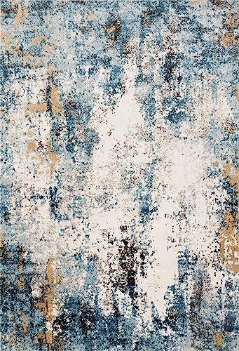 Loloi II Alchemy Collection ALC-05 Denim/Ivory, Contemporary 6'-7" x 9'-2" Area Rug