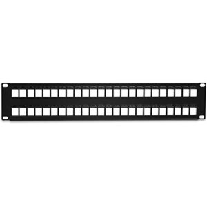 TRENDnet 48-Port Blank Keystone 2U HD Patch Panel, TC-KP48, 2U 19” Metal Rackmount Housing, HD Keystone Network Patch Panel, Recommended w/TC-K25C6 & TC-K50C6 Cat6 Keystone Jacks (Sold Separately)