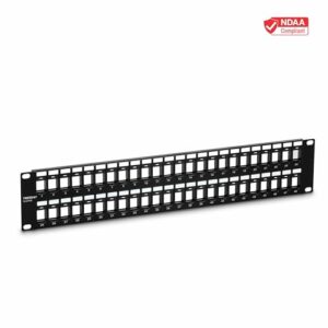 TRENDnet 48-Port Blank Keystone 2U HD Patch Panel, TC-KP48, 2U 19” Metal Rackmount Housing, HD Keystone Network Patch Panel, Recommended w/TC-K25C6 & TC-K50C6 Cat6 Keystone Jacks (Sold Separately)